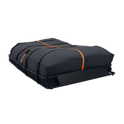 Heavy Duty Steel Roof Rack Cargo Basket, 90 x 50 x 6 in, Universal Fit Car Top Luggage Carrier with Waterproof Storage Bag