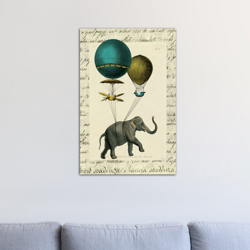 "éléphante i" , impression sur toile tendue, H 18 po x l 12 po x P 1,5 po, Toile tendue, Pas de tapis