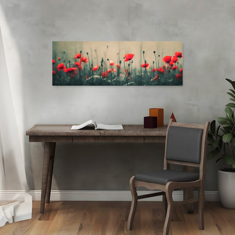 Coquelicots dans la brume, H 12 po x l 36 po