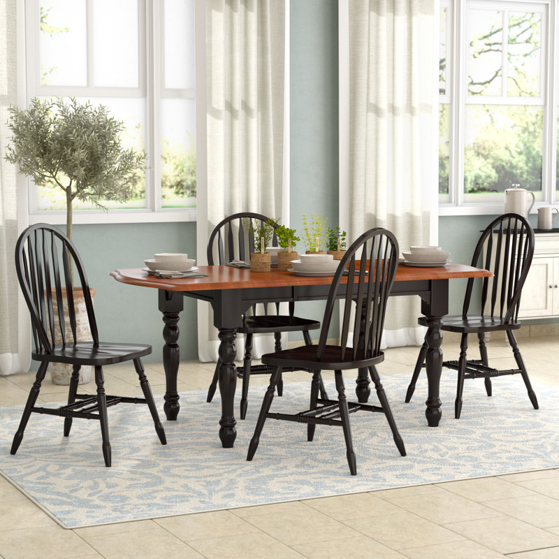 Azizi 4 - Person Solid Wood Top Four Leg Dining Set