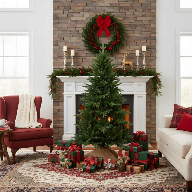 Arbre de Noël 5 pi en PVC vert + PE avec 1488 pointes, H 5 pi