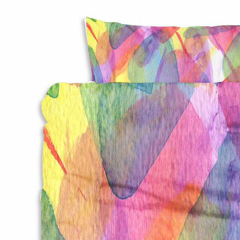Ensemble de housse de couette aquarelle pastel, Housse de couette très grand + 2 taies décoratives
