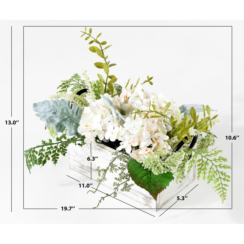 Arrangements floraux d'hortensias en pot