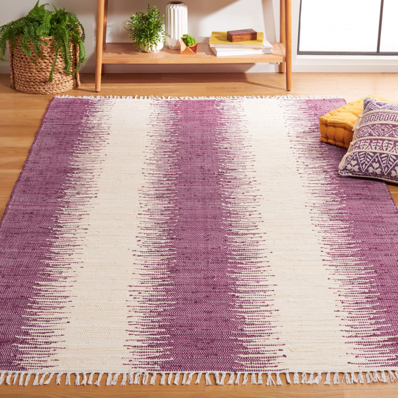 Cayman Hand Woven Cotton Striped Rug, Rectangle 5' x 8'