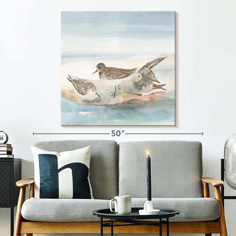 Crowle Beachside Birds II, H 33 po x l 33 po