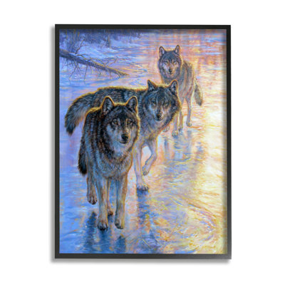 " Sunlit Wolf Trio Painting " by Beth Hoselton