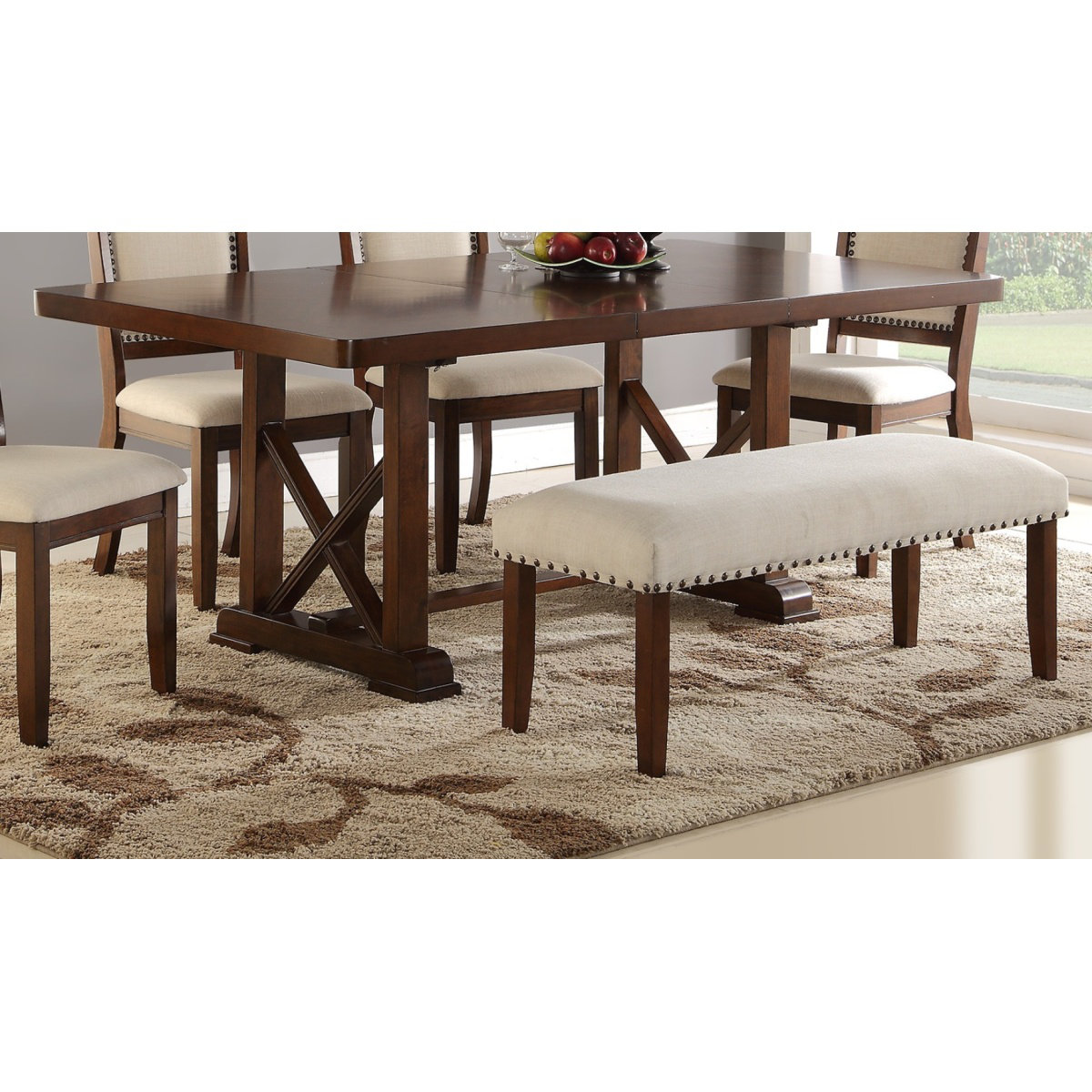 George Oliver Classic Cherry Veneer 1Pc Dining Table W Leaf Unique ...