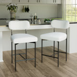 Osborne 26" H Upholstered Bar Stools Counter Height Bar Stools With Adjustable Foot Pads