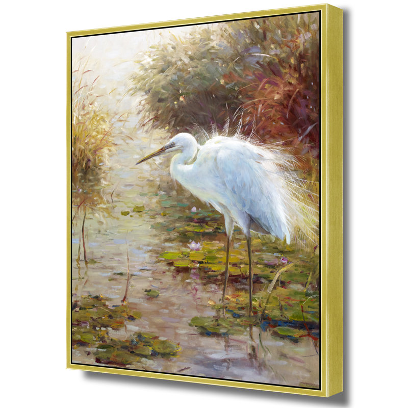 The Silent Wader, 42" H x 32" W, Gold