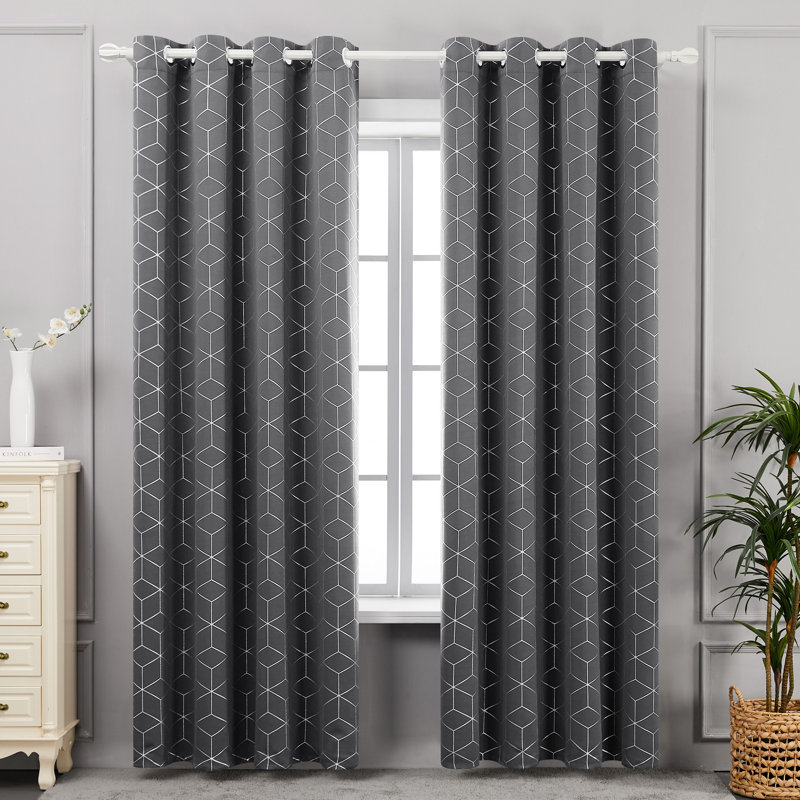 Paire de rideaux Deconovo, Gris clair, L 52 po x L 54 po