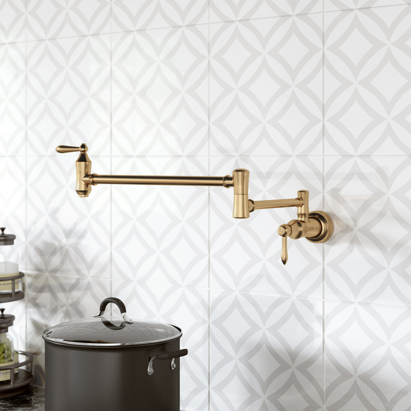 Robinet remplisseur mural traditionnel pour la cuisine de style campagnard, Bronze champagne lustré