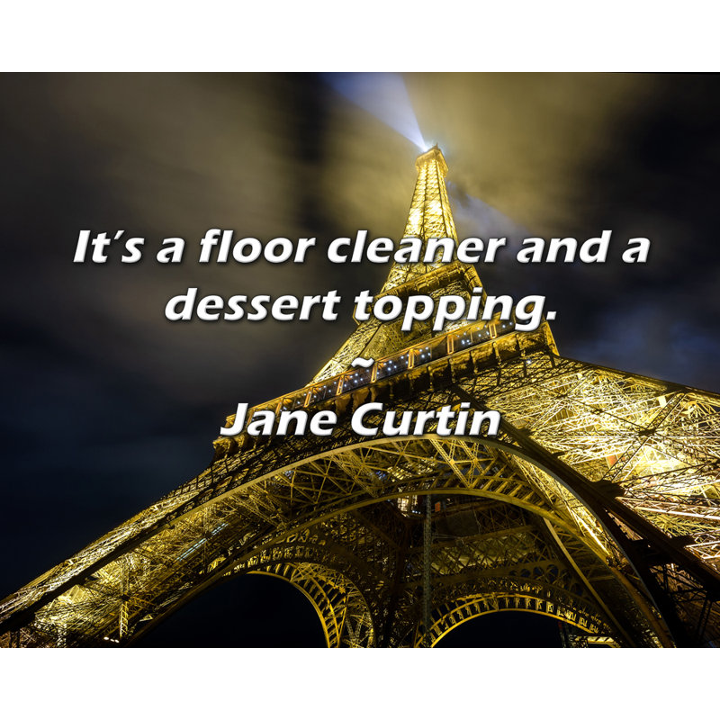 Artsy Quote "It’s a floor cleaner and a dessert topping." By Jane Curtin Gallery Wrapped Canvas, 24" H x 17" W