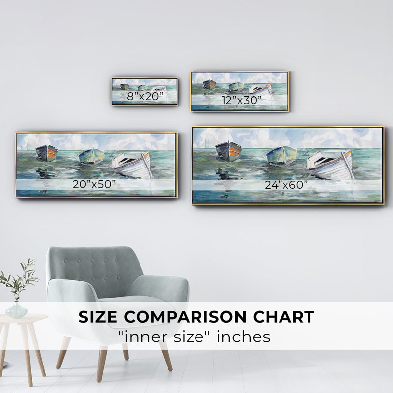 «Caught at Low Tide I», toile encadrée, H 20 po x l 50 po