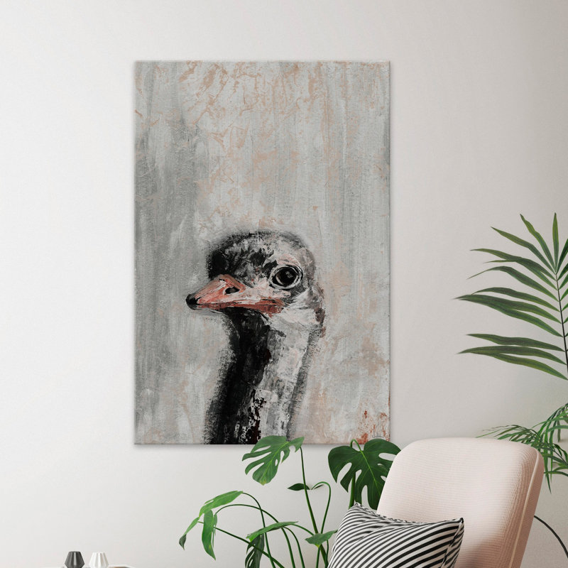 Ostrich You Cute Wrapped Canvas Painting, 38cm H x 25cm W x 3.81cm D