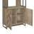 Rustic Oak Herringbone 2-Door Bookcase