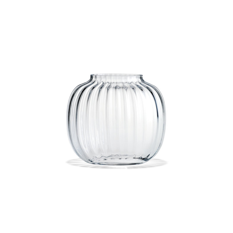 Primula Handmade Glass Table Vase, Clear, 6.9" H x 7.7" W x 7.7" D