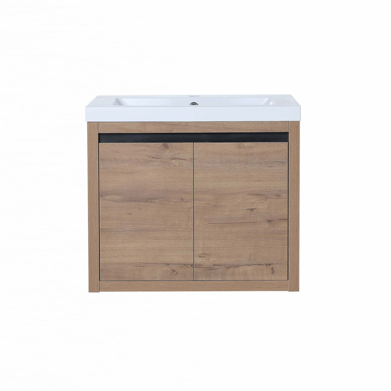 Float Mounting Bathroom Cabinet With Sink, Oak