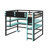Wood Loft Bed With Desk, Side Storage Rack, Multi-Storage Shelves And RGB Light-35940465-35940367