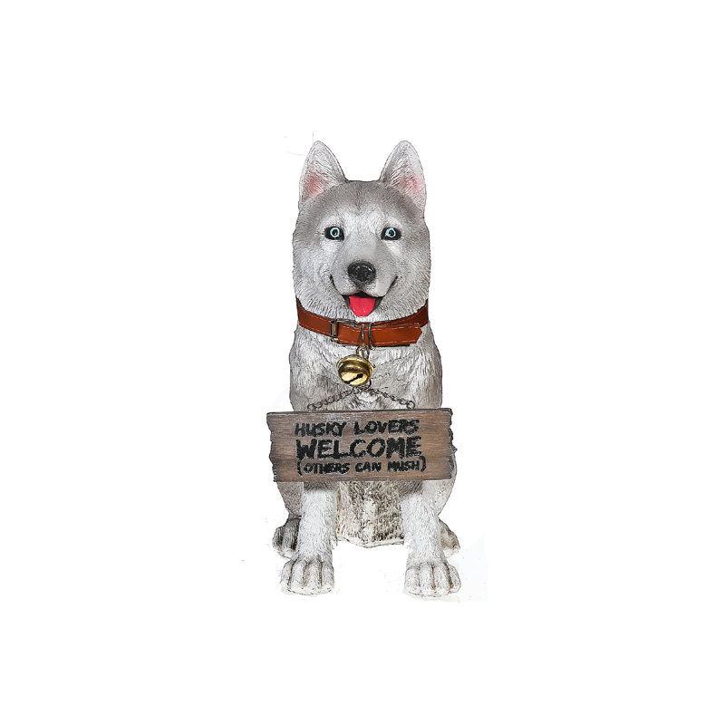Figurine manfège Husky avec signe