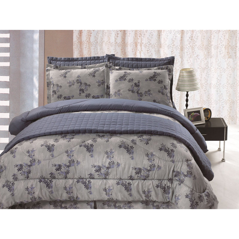 Litteral Floral Comforter, Full/Queen Comforter + 2 Pillow Shams