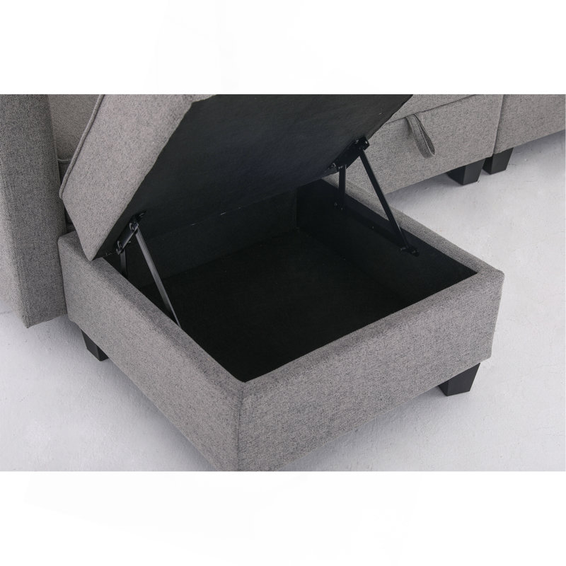 Petit canapé modulaire à 3 places avec canapé modulaire en L et canapé gris foncé