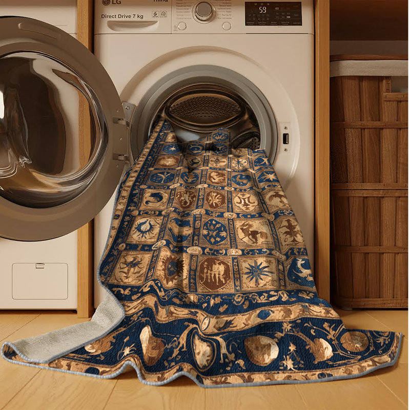 Tapis gris français lavable à la machine, Rectangle de 5 pi x 8 pi