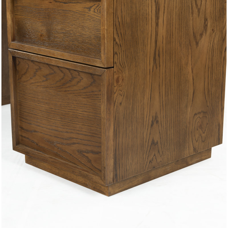 Zeus Manufactured Wood Writing Desk, Medium Oak