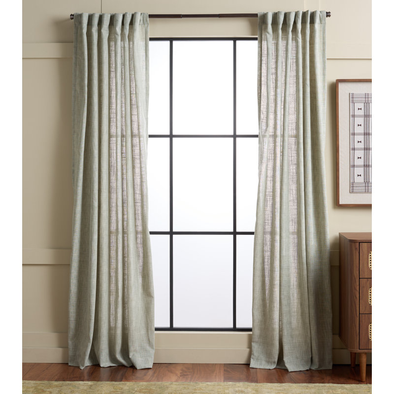 Rideau obscurcissant en polyester de couleur unie, Gris clair / naturel, L 52 po x L 96 po