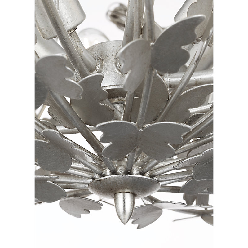Julie Neill 8 - Light Chandelier, Burnished Silver Leaf