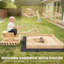 AIYAPLAY Kids Wooden Sandbox Outdoor with Digger 360° Swivel Seat No Power