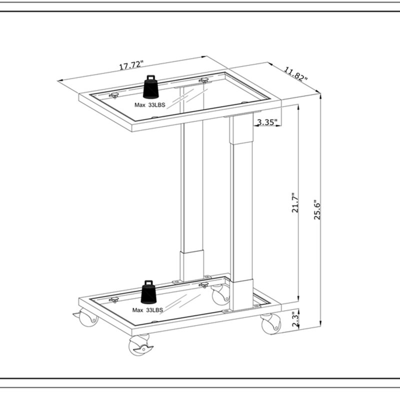 Dawuan 17.72'' Console Table, Chrome