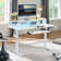 48"Home Office Height Adjustable Standing Desk,Computer Desk With Keyboard Tray, Power Outlets, Led Lights & Monitor Shelf,Usb Ports And Hooks