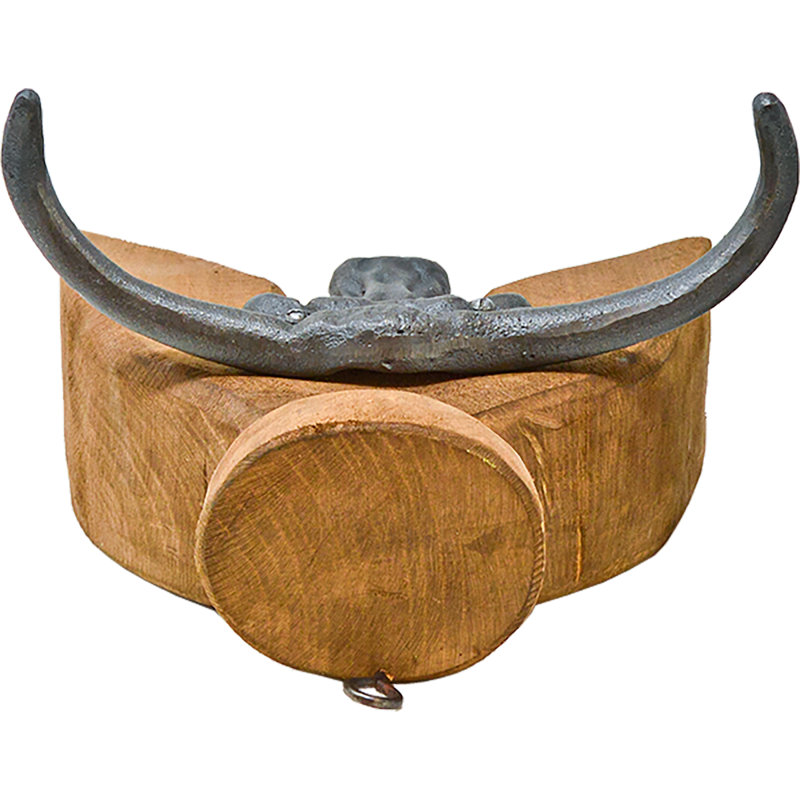 Pommeau Old Saddle en bois massif avec insert en fonte Longhorn
