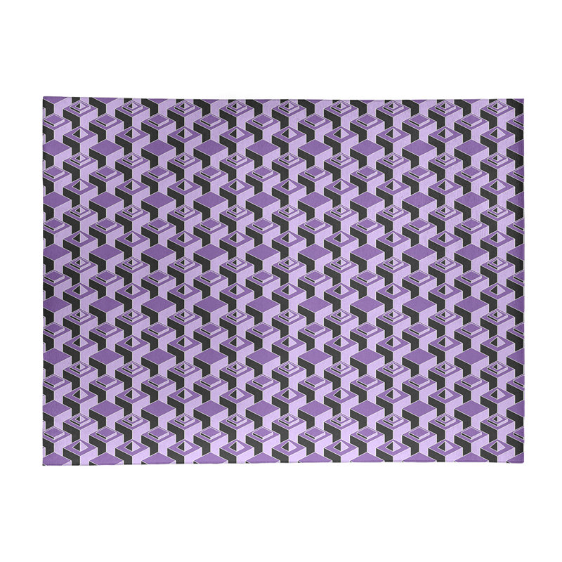 Tapis noir/mauve/mauve claire de la zone skyscrapers, Rectangle 9 pi x 12 pi