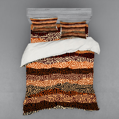 Rustic Polyester Geometric Shapes Duvet Cover