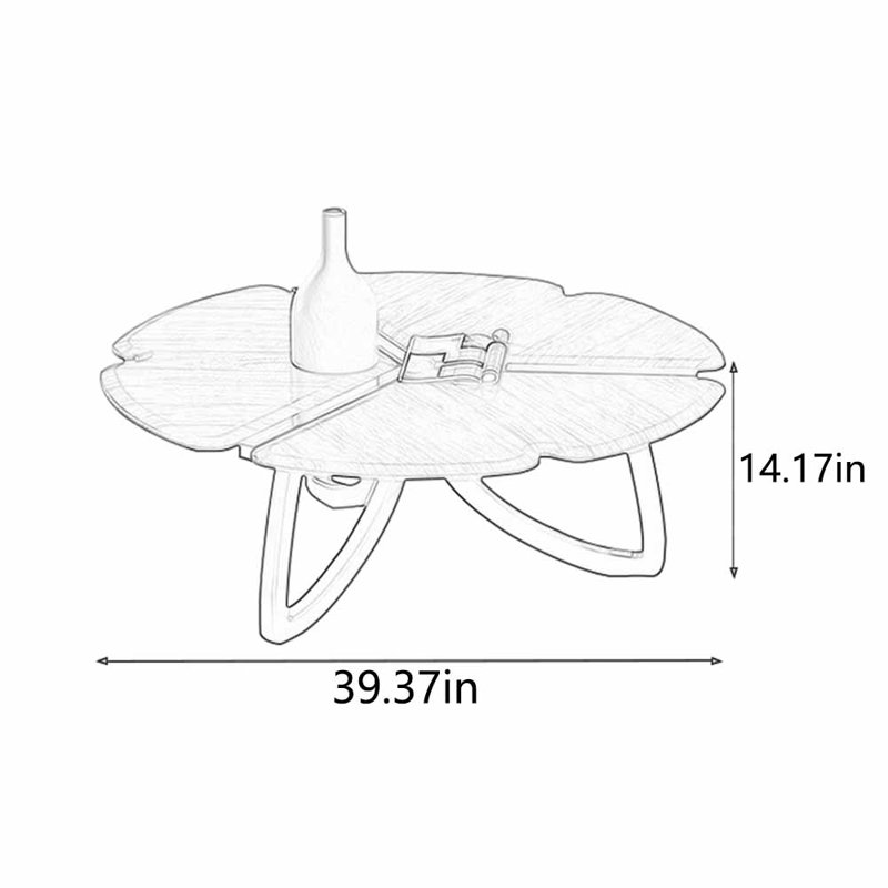 Solid wood multi-functional creative tea table