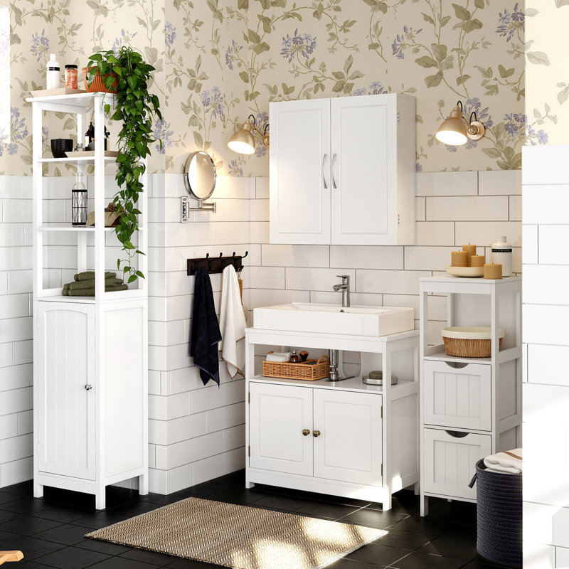 Serhan Bathroom Cabinet, White