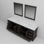 Meuble-lavabo double espresso 84 po X P 22 po D, plateau en marbre de Carrare et Miroirs
