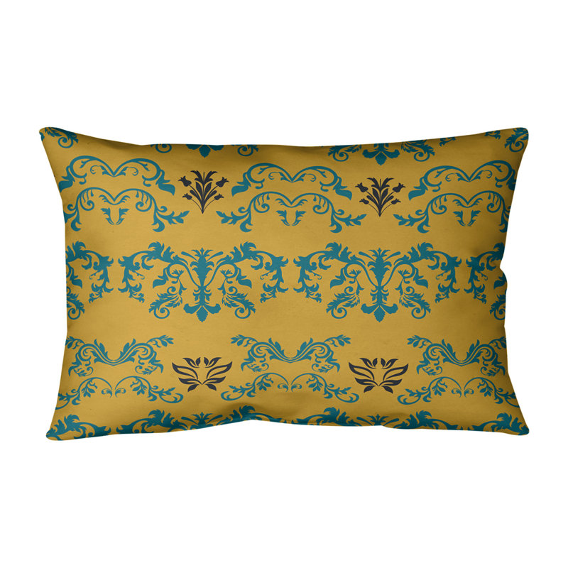 Housse et insert de coussin rectangulaire Jacksonville Football Baroque, Jaune foncé / vert / noir, Polyester filé