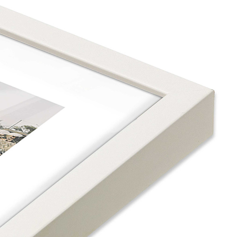 Impression Dockside Dreams, Cadre simple blanc opaque, H 12 po x l 15 po x P 1,25 po