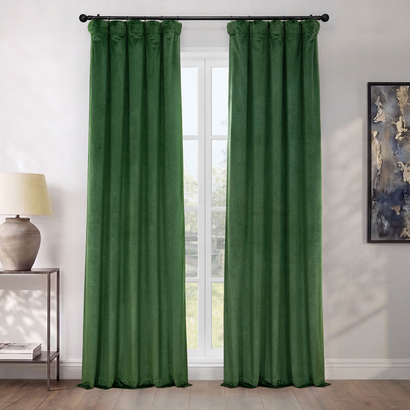 Rideaux en velours moelleux Matra pour chambre à coucher ‑ rideaux obscurcissants pour les fenêtres de salon, panneau simple