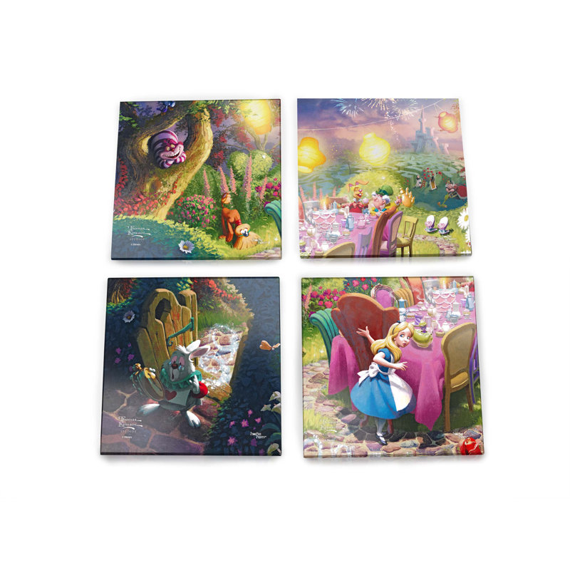 (Symboles) Ensemble de sous-verres en verre Starfire, Disney / Mad Hatter's Tea Party
