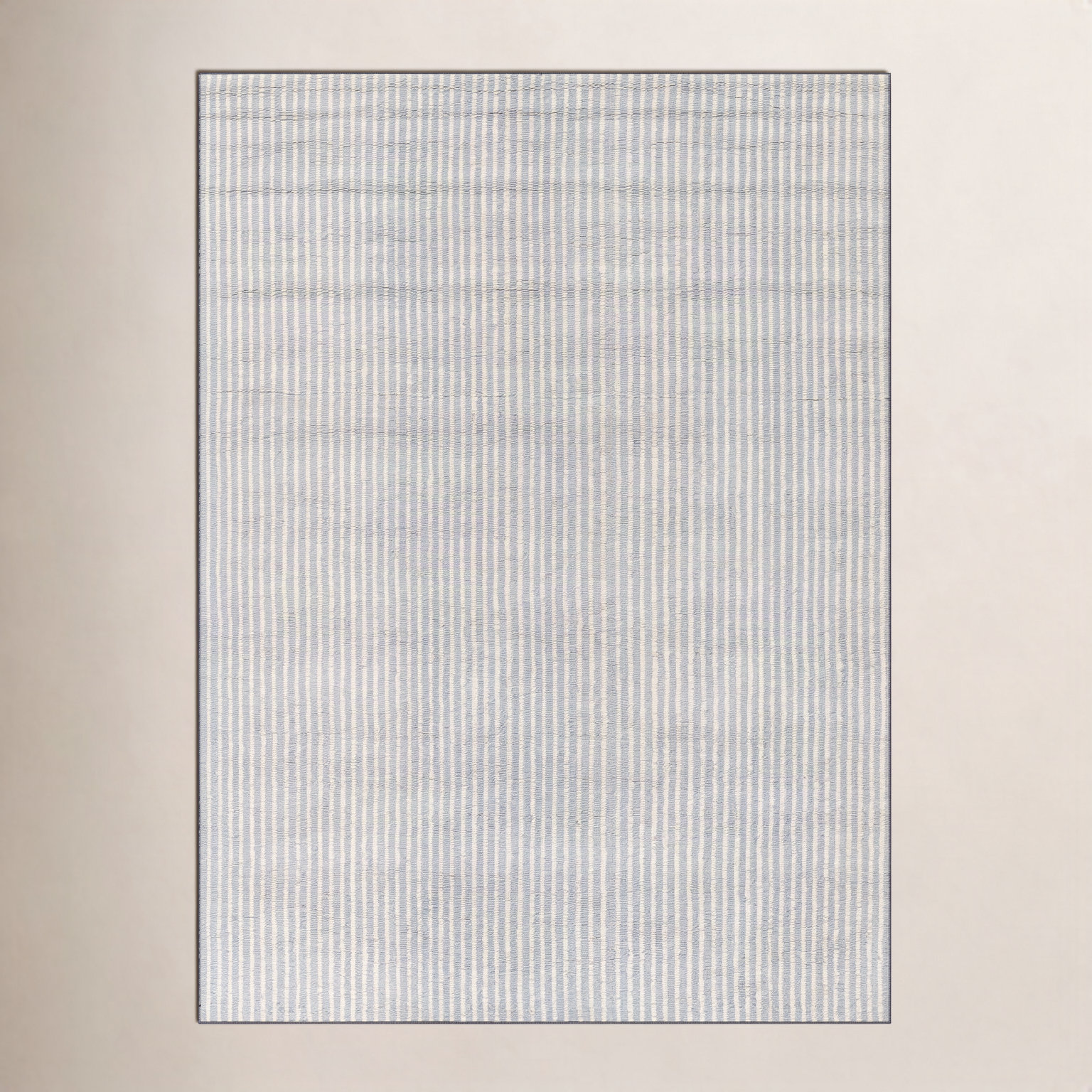 Lola Blue Hand-Tufted Striped Wool Rug, Rectangle 8'10" x 11'10"
