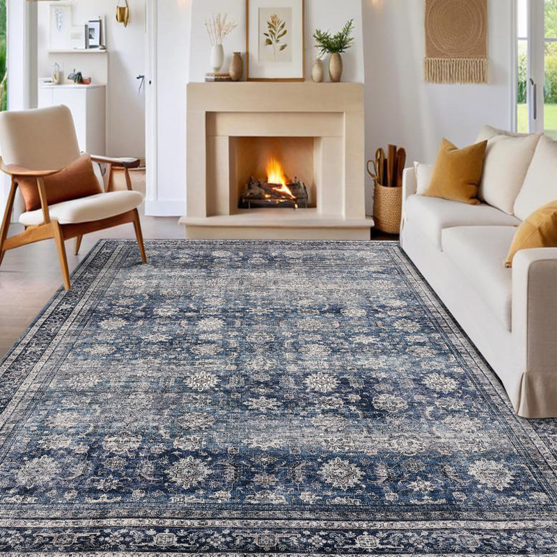 Area Rug, Blue, Rectangle 120 x 170 cm