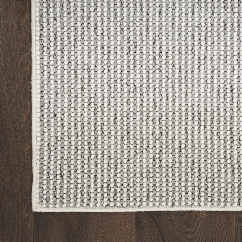 Tapis Bagby, Rectangle 7 pi 10 po x 9 pi 10 po, Ivoire / Gris