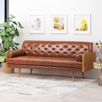 Bel-Air 72.2" Mid Century Modern Tufted 3 Seater Sofa with Bolster Pillows