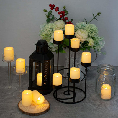 Flameless LED Votive Candles 48 Pack, 1.5" x 2", Battery Operated Flickering Electric Outdoor Flameless Tea Lights, Fake Tealight Candle Bulk for Wedding, Christmas, Halloween Decorations