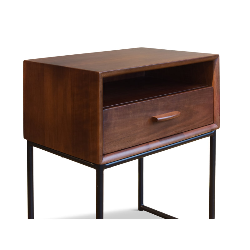 Table de chevet en bois massif Melasia