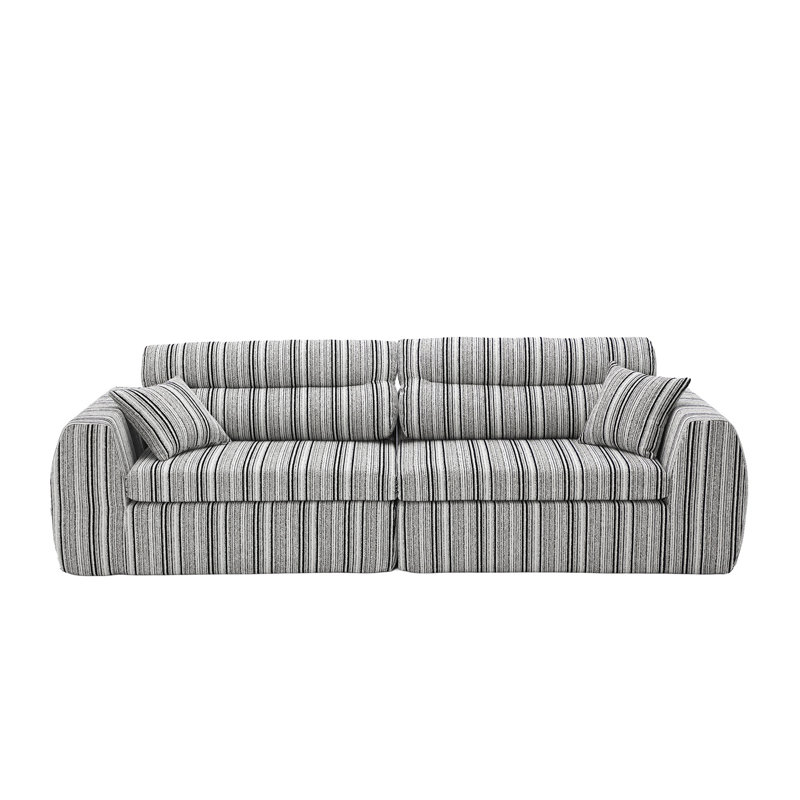 111" 2 - Piece Modular Sofa, Black/White