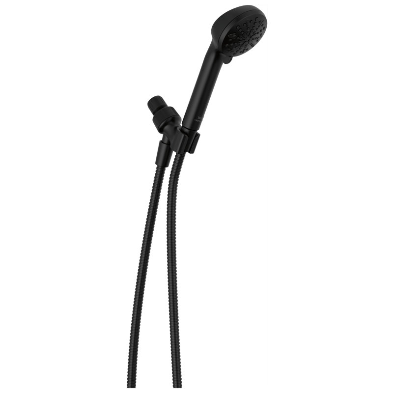 Pomme de douche à 4 jets, pomme de douche avec tuyau 1,75 gallons par minute, Noir mat